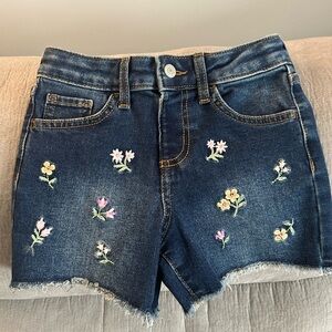 Girls embroidered denim shorts